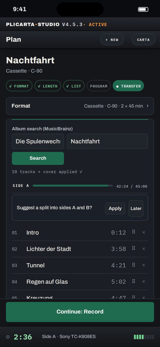 Album search with applied tracks
