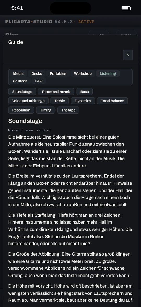 Listening school in the guide