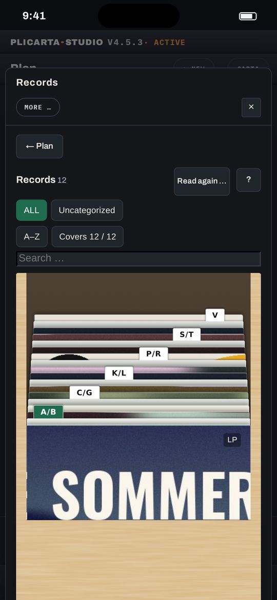 Record crate with dividers and covers